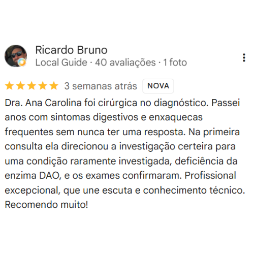 Depoimento Google Dra. Ana Carolina
