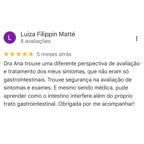 Depoimento Google Dra. Ana Carolina