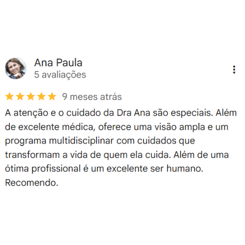 Depoimento Google Dra. Ana Carolina